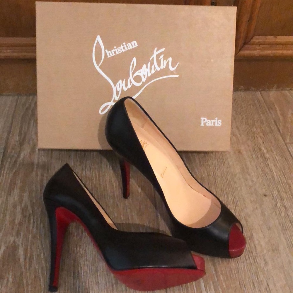 Christian Louboutin Very Prive Black Peep Toe Heel